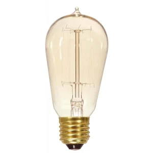 Satco 60 Watt ST19 Incandescent Edison Vintage Style Light Bulb