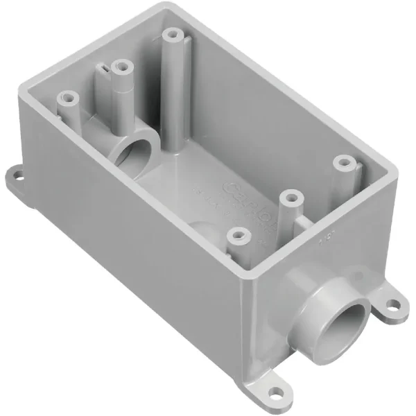 Carlon 1-Gang Gray Dead-End Termination Wall Box, 3/4 In. Outlet