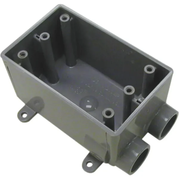 Carlon 1-Gang Dark Gray Rectangle Dead-End Termination Wall Box, 3/4 In. Outlet