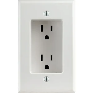 Leviton 15 Amp White Recessed Duplex Outlet
