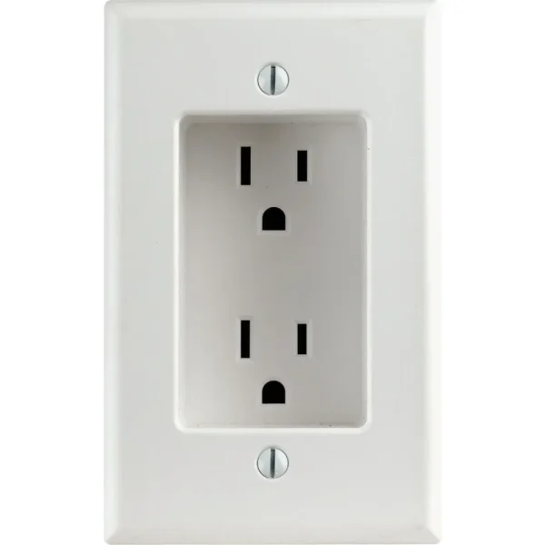 Leviton 15 Amp White Recessed Duplex Outlet