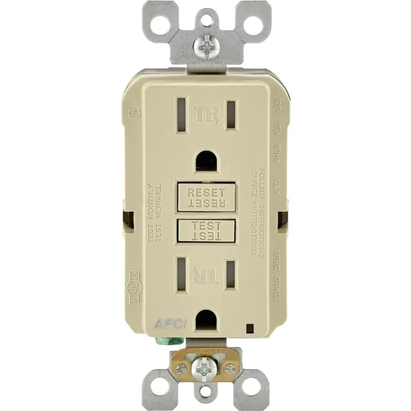 Leviton SmartLockPro Ivory Arc Fault Duplex Outlet
