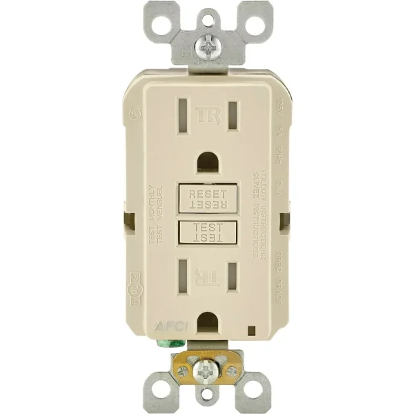 Leviton SmartLockPro Light Almond Arc Fault Duplex Outlet