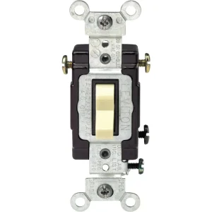 Leviton Illuminated Grounded 15 Amp Ivory Toggle 3-Way Switch