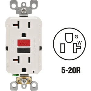 Leviton SmartlockPro White Commercial Grade 5-20R GFCI Outlet