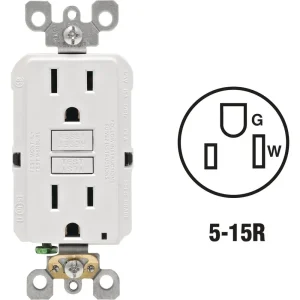 Leviton SmartlockPro Self-Test White Residential Grade GFCI Outlet, 3-Pack