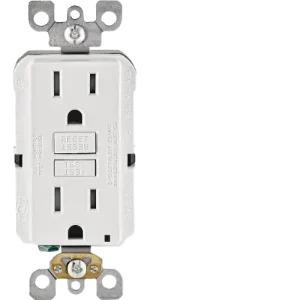 Leviton SmartlockPro Self-Test White Commercial Grade 5-15R GFCI Outlet