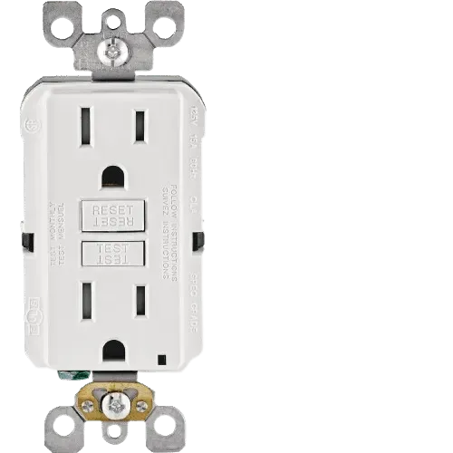Leviton SmartlockPro Self-Test White Commercial Grade 5-15R GFCI Outlet