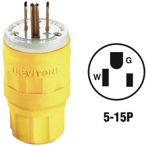 Leviton Yellow Wetguard Cord Plug
