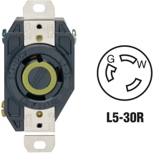 Leviton 30 Amp 125V Black Industrial Grade Locking Outlet Receptacle