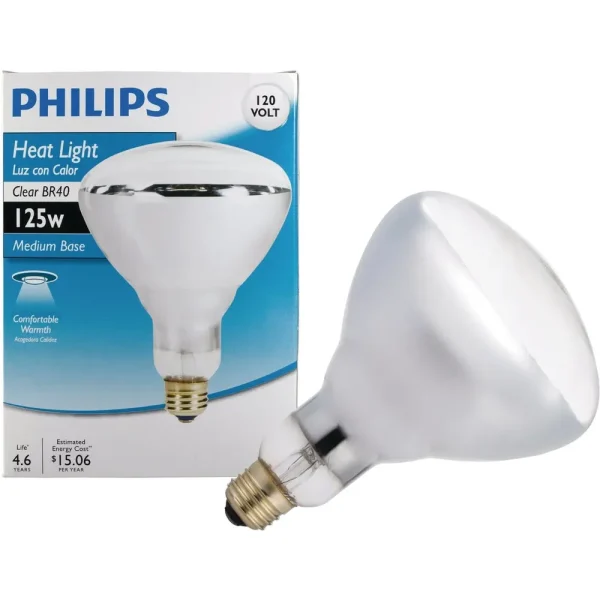 Philips 125 Watt BR40 Incandescent Heat Light Bulb
