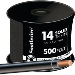 Southwire 500 ft. 14 AWG Black Solid THHN Wire