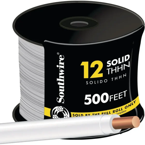 Southwire 500 ft. 12-AWG White Solid THHN Wire