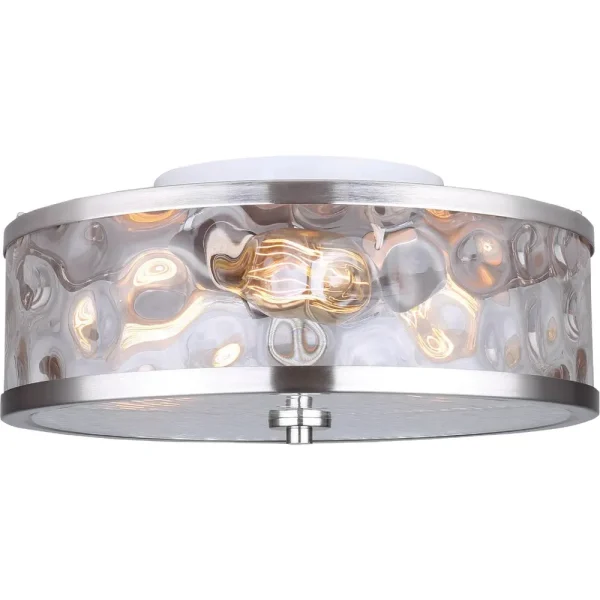 Home Impressions Cala Nickel Incandescent Flush Mount Light Fixture, 16″