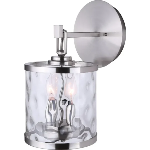 Home Impressions Cala Brushed Nickel Wall 2 Light Wall Fixture, 14.5 in