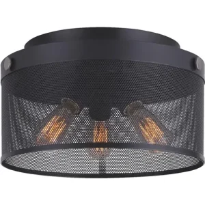 Home Impressions Rey Graphite Incandescent Flush Mount Light Fixture, 13 in