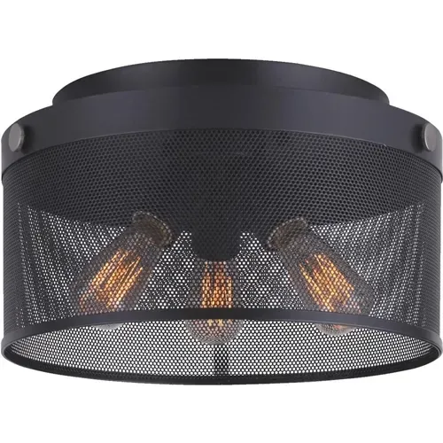 Home Impressions Rey Graphite Incandescent Flush Mount Light Fixture, 13 in