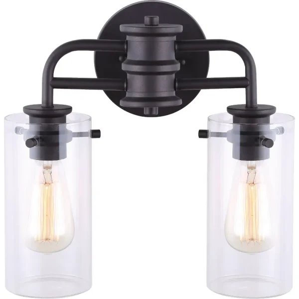 Home Impressions Albany Oil Rubbed Bronze 2 Bulb Bath Light Bar, 14.25 in