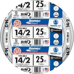 Romex 25 ft. 14-2 White Solid NMW/G Wire