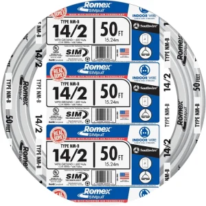 Romex 50 ft. 14-2 White Solid NMW/G Wire
