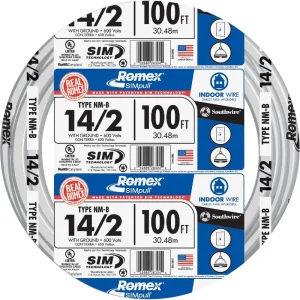 Romex 100 ft. 14-2 White Solid NMW/G Wire