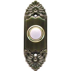 IQ America AntIque Brass Scroll Lighted Doorbell Button