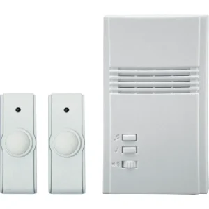 IQ America Off-White Plug-In Wireless Door Chime With 2 Push Buttons