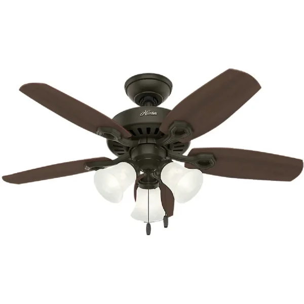 Hunter Builder New Bronze Small Room Ceiling Fan with Light Kit, 42 in