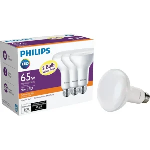 Philips BR30 LED Medium Soft White Floodlight Light Bulb, 3-Pack