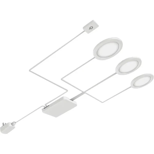 Good Earth Lighting Plug-In White LED Under Cabinet Light Kit, 2.5 in