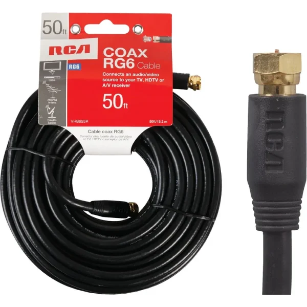 RCA 50 ft. Black Digital RG6 Coaxial Cable