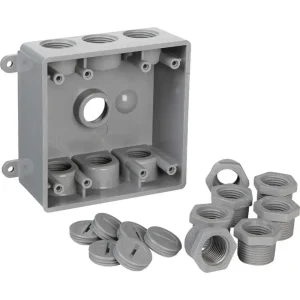 Bell 1/2 or 3/4 in. Plastic 2-Gang Outlet Box for Wet Location