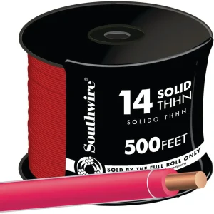 Southwire 500 Foot 14 Awg Red Solid THHN Wire