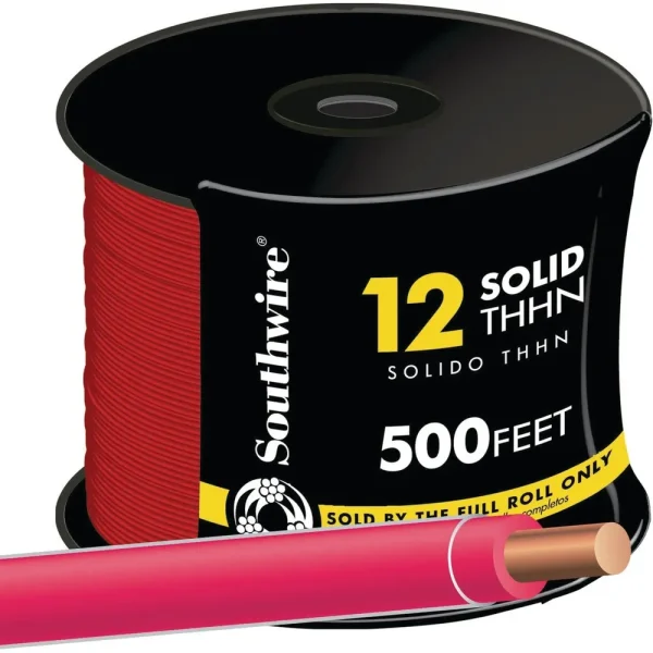 Southwire 500 ft. 12-AWG Red Solid THHN Wire