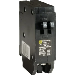 Square D Homeline 15A/15A Twin Single-Pole Tandem Circuit Breaker