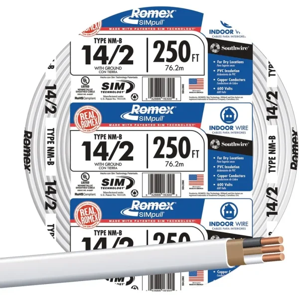 Romex 250 ft. 14-2 White Solid NMW/G Wire