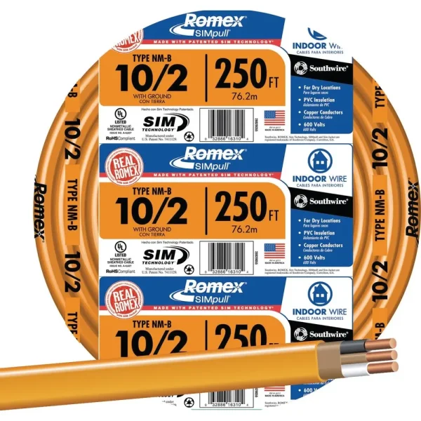 Romex 250 ft. 10-2 Orange Solid NMW/G Wire
