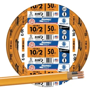 Romex 50 ft. 10-2 Orange Solid NMW/G Wire