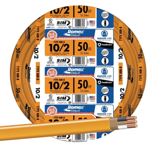 Romex 50 ft. 10-2 Orange Solid NMW/G Wire