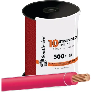 Southwire 500 ft. 10 AWG Red Stranded THHN Wire