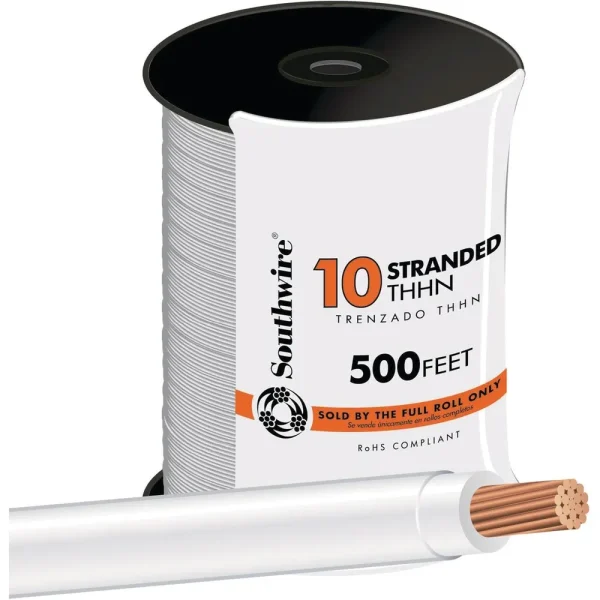 Southwire 500 ft. 10-AWG White Stranded THHN Wire