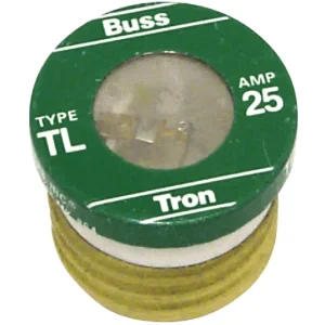 Bussmann Fuses 25A TL Plug Fuse, 4-Pack