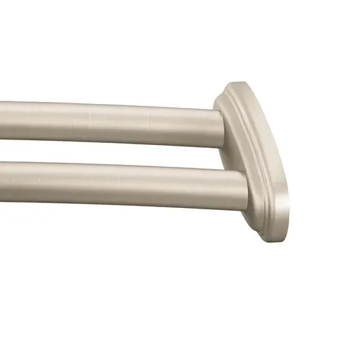 Moen Brushed Nickel Adjustable Double Curved Shower Rod