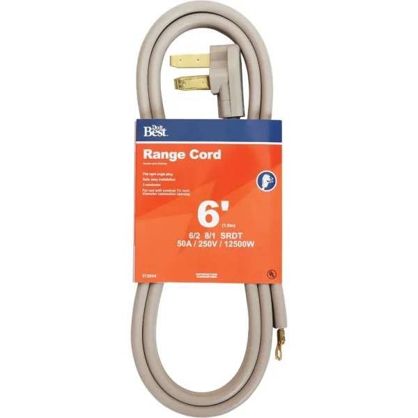 Do it Best 6/2 & 8/1 Gauge 3-Conductor Range Cord, 6 ft