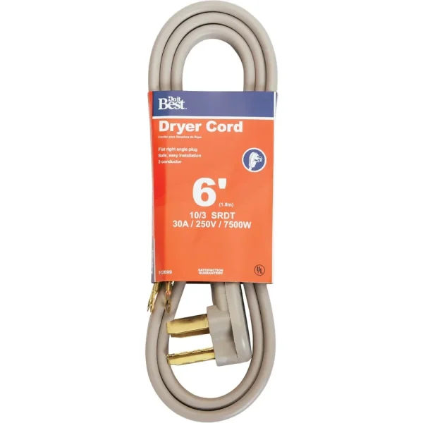 Do it Best 10/3 30-Amp Dryer Cord, 6 ft