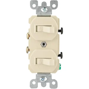 Leviton 1-Pole Ivory 15A Quiet Duplex Switch