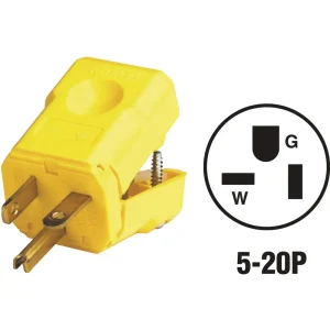Leviton 20 Amp 125V 3-Wire 2-Pole Yellow Python Cord Plug
