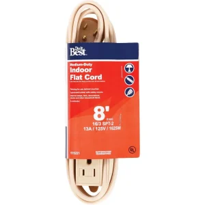 Do it Best Tan 16/3 Flat Plug Extension Cord, 8 ft