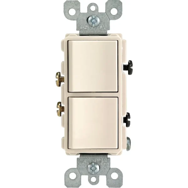 Leviton Single Pole Almond 15A Duplex Switch