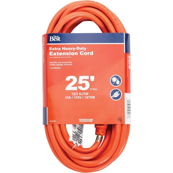 Do it Best 12/3 Heavy-Duty Outdoor Extension Cord, 25 ft